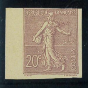 P2711 E - FRANCE YVERT 131 b,  IMPERF STAMP MLH, BORDER OF THE SHEET