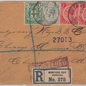 51877 - JAMAICA -  POSTAL HISTORY - REGISTERED COVER from MONTECO BAY 1914
