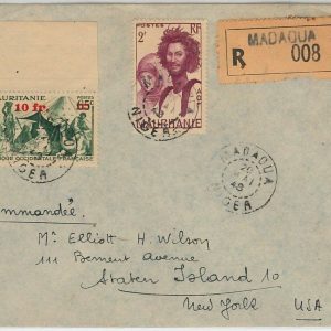 45101 - AOF MAURITANIA / NIGER -  POSTAL HISTORY: REGISTERED COVER from Madaoua