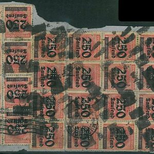 36913 - GERMANY - POSTAL HISTORY - INFLATION hyperinflation  CUT OUT - PERFIN