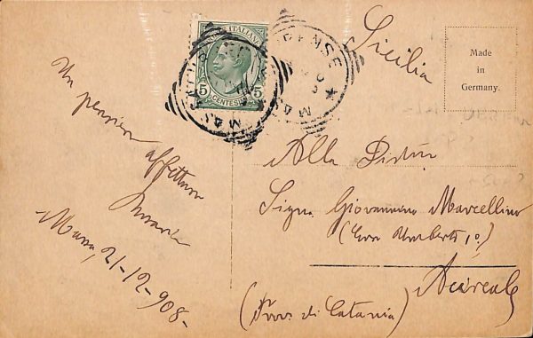 ab8354 - CARTOLINA  D'EPOCA - Napoli  Provincia  - MASSA LUBRENSE  1908 - immagine 2