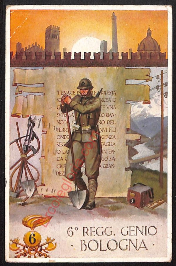 ae2472 - CARTOLINA  D'EPOCA - Bologna Città - 6° Regg. Genio