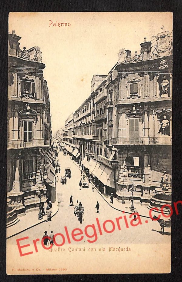 ah4636 - CARTOLINA D'EPOCA - Palermo Città - Quattro Cantoni