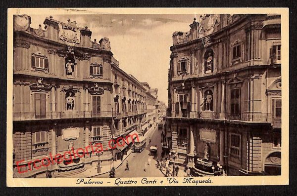 ah4644 - CARTOLINA D'EPOCA - Palermo Città - Quattro Canti