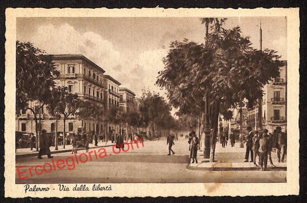 ah4646 - CARTOLINA D'EPOCA - Palermo Città -Via della Libertà