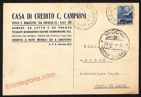 ag0352 - CARTOLINA D'EPOCA - Forlì Città - Casa di Credito C. Camprini