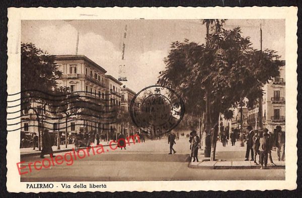 ah4649 - CARTOLINA D'EPOCA - Palermo Città - Via della Libertà