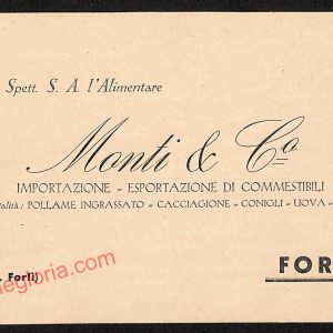 ag0354 - CARTONCINO  D'EPOCA - Forlì Città - S. A. Monti