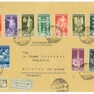 P 1152 - ITALIA REGNO  1938 AUGUSTO SERIE COMPLETA TERRESTRE SU BUSTA
