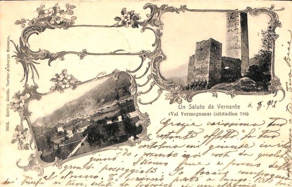 ab4849 -  CARTOLINA  D'EPOCA -  Cuneo Provincia -  VERNANTE  1902