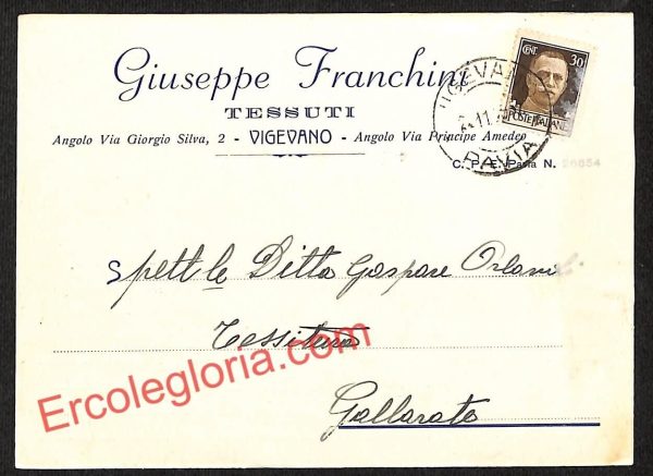 ah6385 - STORIA POSTALE - Pavia Provincia - Vigevano