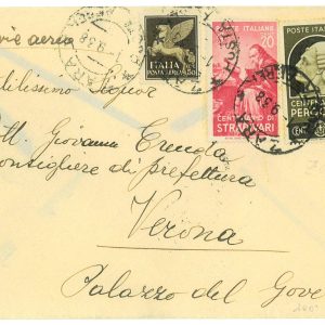 75685 - ITALY - POSTAL HISTORY -  stamp on cover: MUSIC Stradivari violins 1938