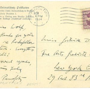 P4119 - USA POSTCARD , WRITTEN AND SIGNED BY FAMOUS ART HISTORIAN ERWIN PANOFSKY