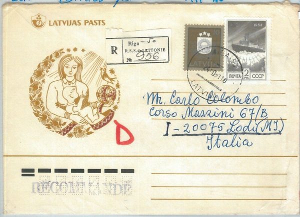 69046 - RUSSIA / LATVIA - POSTAL HISTORY - Mix franking on COVER to ITALY - 1991