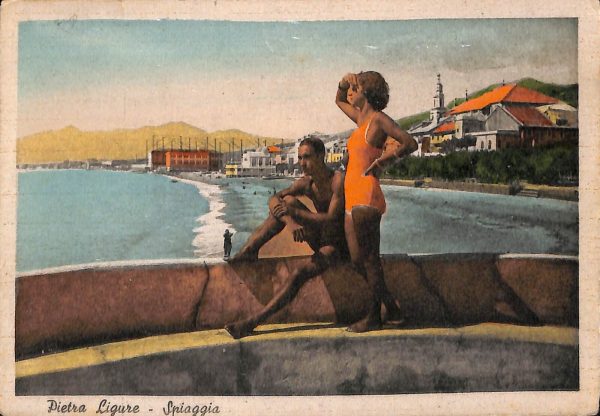ab7683 -  CARTOLINA  D'EPOCA - Savona Provincia - PIETRA LIGURE  1949