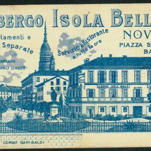 LIB884 - CARTOLINA d'Epoca - NOVARA  -  PUBBLICITARIA: Albergo Isola Bella  1910