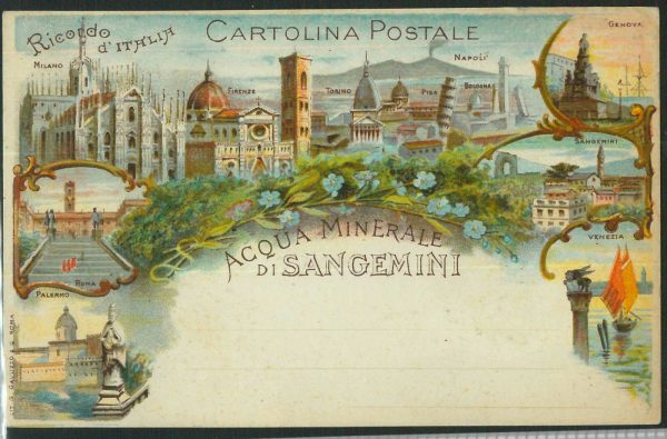 LIB885 - CARTOLINA d'Epoca - GUSS AUS Italy  PUBBLICITARIA: Acqua Sangemini 1900