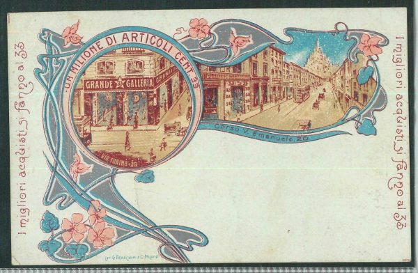 LIB889 - CARTOLINA d'Epoca - MILANO - Pubblicitaria GRANDE GALLERIA 33 - 1900