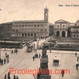 ad0098 - CARTOLINA D'epoca - Pisa Città - Ponte di Mezzo e Palazzo Garibaldi