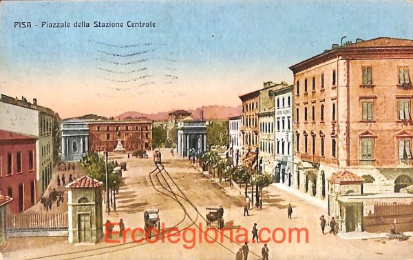 ad0099 - CARTOLINA D'epoca - Pisa Città - Piazzale della Stazione Centrale  1925