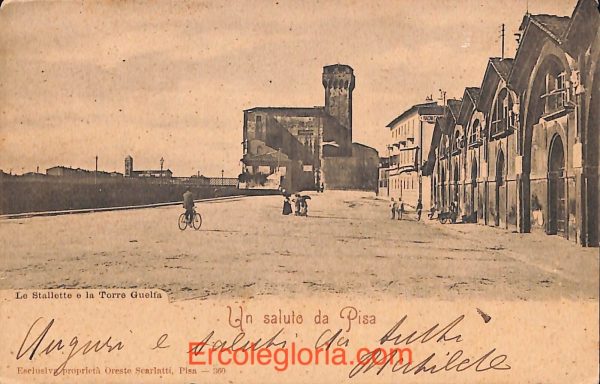 ad0104 - CARTOLINA D'epoca - Pisa Città - Le Stallete e la Torre Guelfa