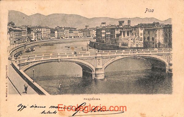 ad0109 - CARTOLINA D'epoca - Pisa Città - Panorama  1901