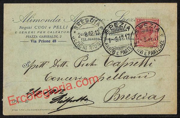 ag5559 - CARTOLINA D'EPOCA - La Spezia Città - Alimonda Agostino  1912
