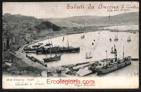 ad9670 - CARTOLINA D'EPOCA - Ancona Città - Panorama  1906
