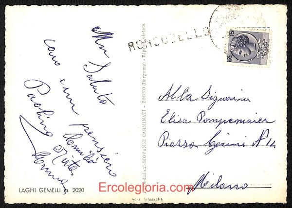 ae1629 - CARTOLINA  D'EPOCA - Bergamo  Provincia - Roncobello - immagine 2