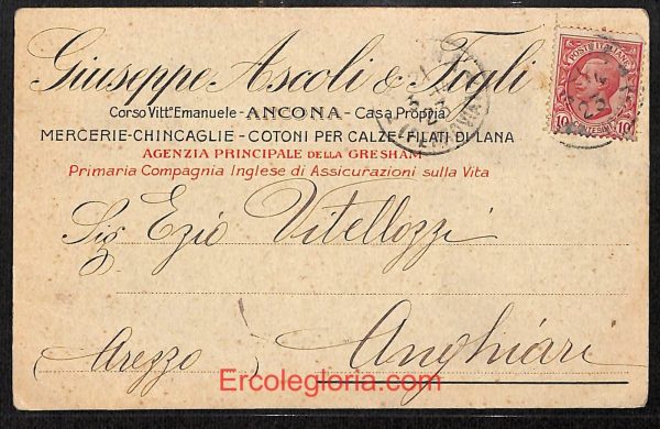 ad9675 - CARTOLINA D'EPOCA - Ancona Città - Giuseppe Ascoli   1911