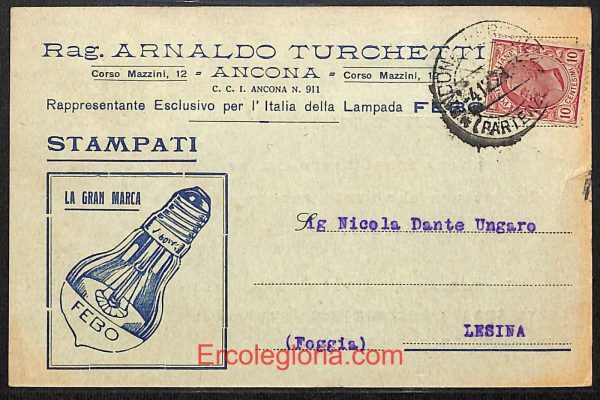ad9678 - CARTOLINA D'EPOCA - Ancona Città - Rag. Arnaldo Turchetti