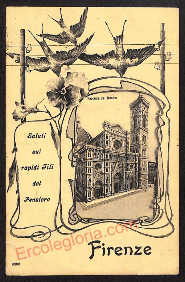 ae6232 - CARTOLINA D'EPOCA - Firenze Città - Facciata del Duomo  1909