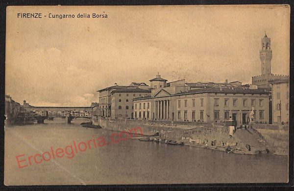 ae6234 - CARTOLINA D'EPOCA - Firenze Città - Lungarno della Borsa  1912