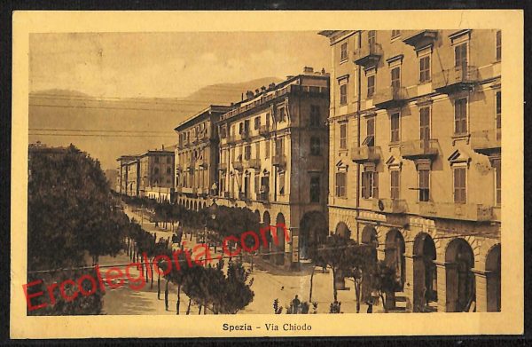 ag5571 - CARTOLINA D'EPOCA - La Spezia Città - Via Chiodo  1912