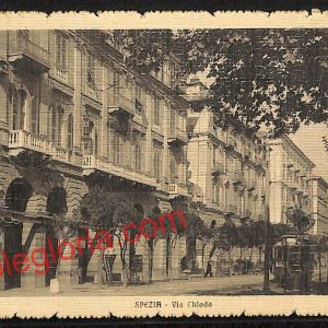 ag5577 - CARTOLINA D'EPOCA - La Spezia Città - Via Chiodo  1914