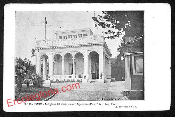 ah3537  - CARTOLINA D'EPOCA - Napoli- Padiglione del Municipio nell' Esposizione