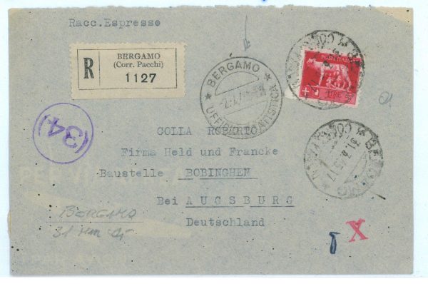 P2417 - ITALIA RSI , INVIATA IN GERMANIA, CENSURA ITALIANA