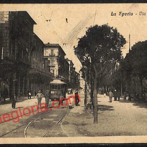 ag5594 - CARTOLINA D'EPOCA - La Spezia Città - Via Chiodo  1920