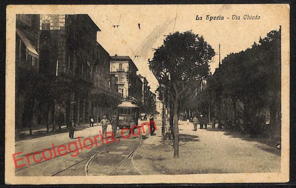 ag5594 - CARTOLINA D'EPOCA - La Spezia Città - Via Chiodo  1920
