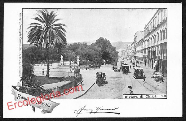 ah3543 - CARTOLINA D'EPOCA - Napoli Città - Riviera di Chiaia
