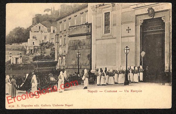 ah3544 - CARTOLINA D'EPOCA - Napoli Città - Un Esequie