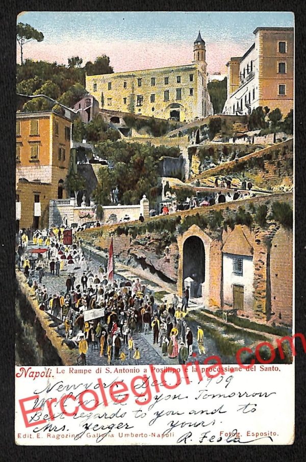 ah3546 - CARTOLINA D'EPOCA - Napoli Città - Le Rampe di San Antonio a Posillipo