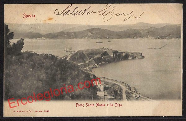 ag5597 - CARTOLINA D'EPOCA - La Spezia Città - Forte Santa Maria e la Diga