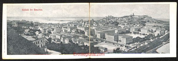ad9696 - CARTOLINA DOPPIA D'EPOCA - Ancona Città - Panorama
