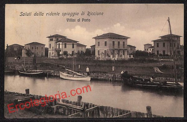 ah9942 - CARTOLINA D'EPOCA - Riccione Città - Villini al Porto