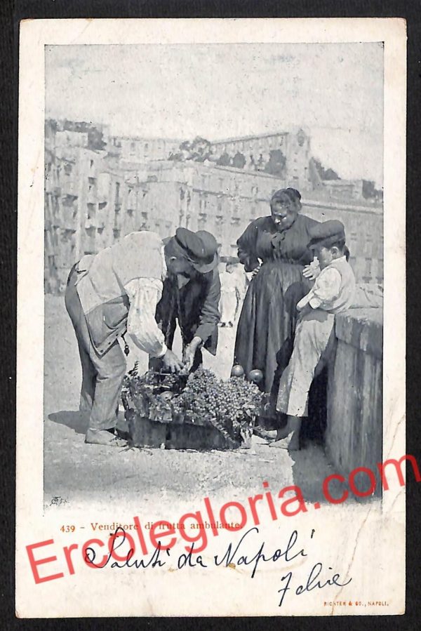 ah3552 - CARTOLINA D'EPOCA - Napoli Città - Venditore di frutta