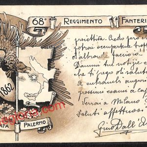 ah4947 - CARTOLINA D'EPOCA - Palermo Città - 68° Reggimento Fanteria