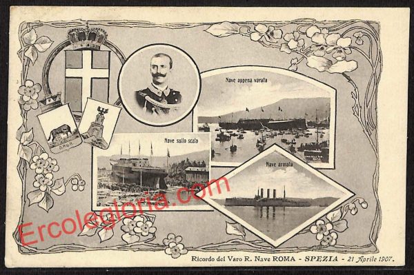 ag5608 - CARTOLINA D'EPOCA - La Spezia Città - Varo R. Nave Roma   1907