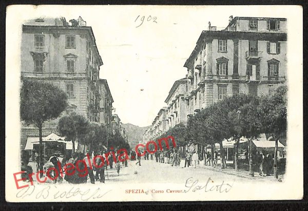 ag5609 - CARTOLINA D'EPOCA - La Spezia Città - Corso Cavour   1902