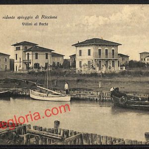 ah9946 - CARTOLINA D'EPOCA - Riccione Città - Villini al Porto